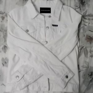 Calvin Klein white jean jacket. Size medium